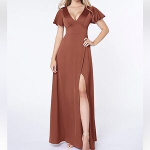 Azazie Lani Bridesmaid Dress in Terracotta